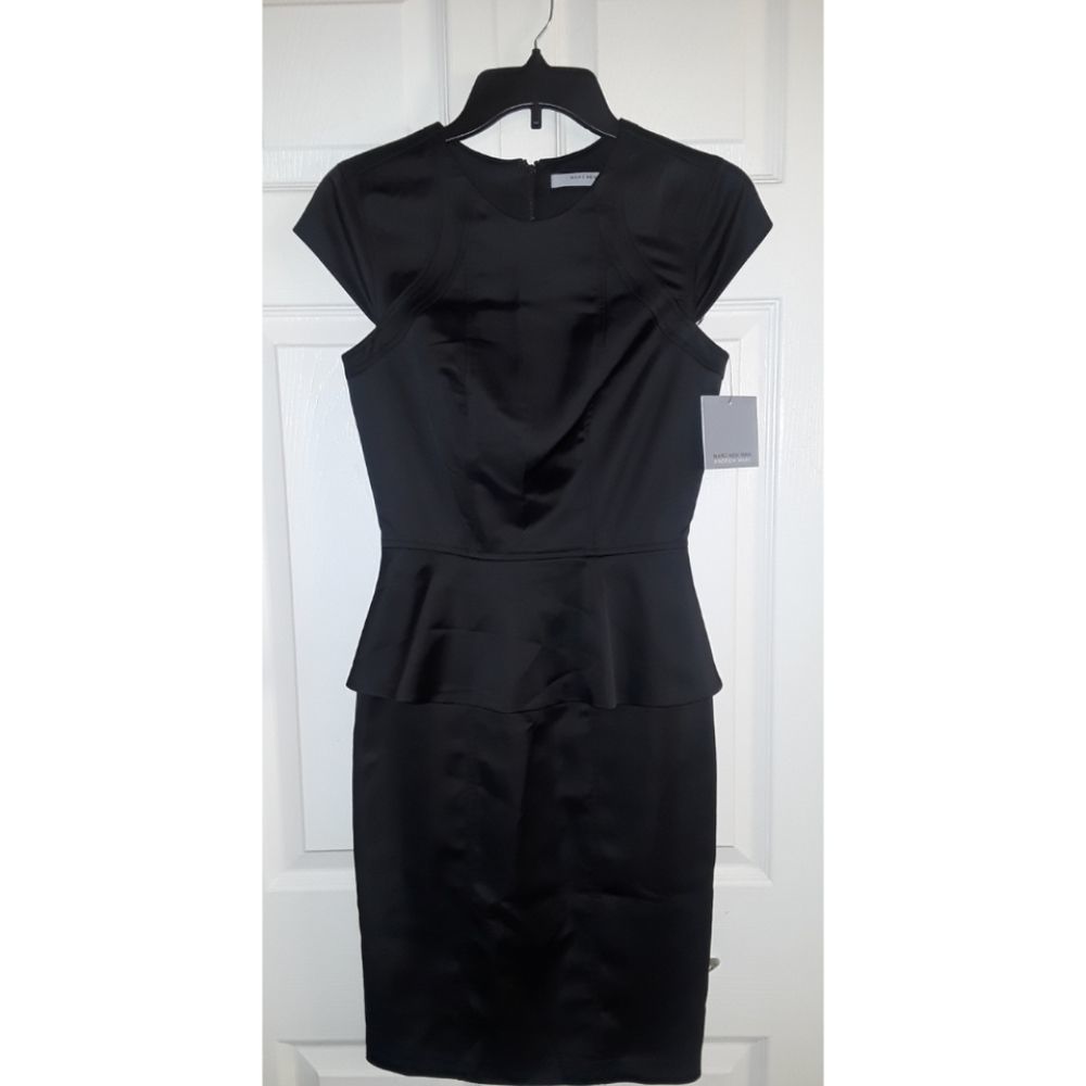 Andrew Marc Black Peplum Midi Dress - Picture 3 of 5